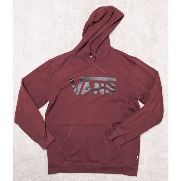 Vans Classic Burgundy Black Pullover Hoodie Sweatshirt Mens Size XL - Picture 1 of 11